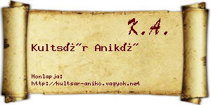 Kultsár Anikó névjegykártya